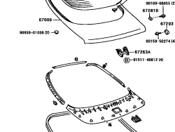 ياريس هاتشباك - 2014-2015 غطاء صندوق السيارة الزجاجي