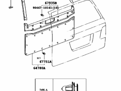 إطار داخلي علوي للباب الخلفي لسيارة لاند كروزر 98-2001
