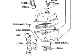 Complete engine air intake for Camry Grand-6-2006