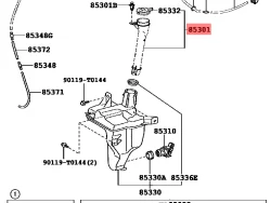 أنبوب خزان سائل غسيل الزجاج الأمامي لسيارة كورولا 2014-2015