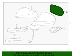 زجاج مرآة لكزس NX300-2017 مع كتابة باللغة الإنجليزية