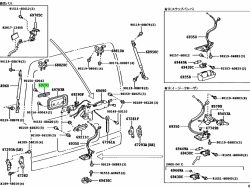 مقبض الباب من داخل الجزء الخلفي من سيارة Hiace